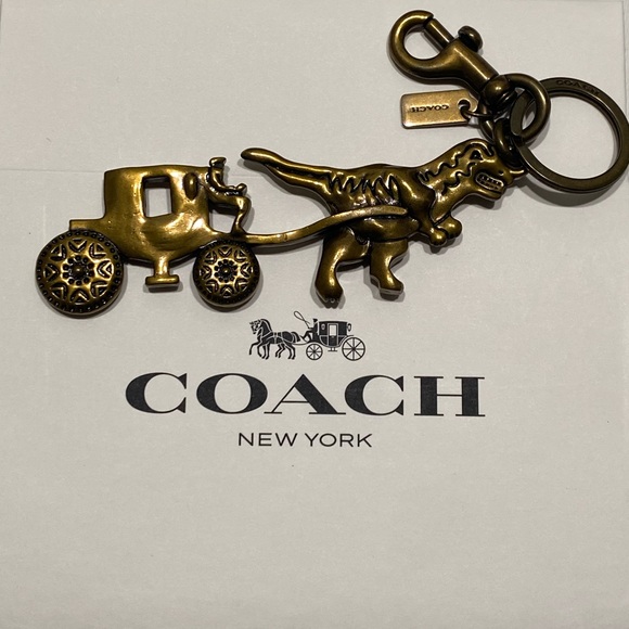 Rare Large Metal Coach Rexy Carriage Golden Dinosaur Rare Purse Bag Charm - Picture 9 of 16